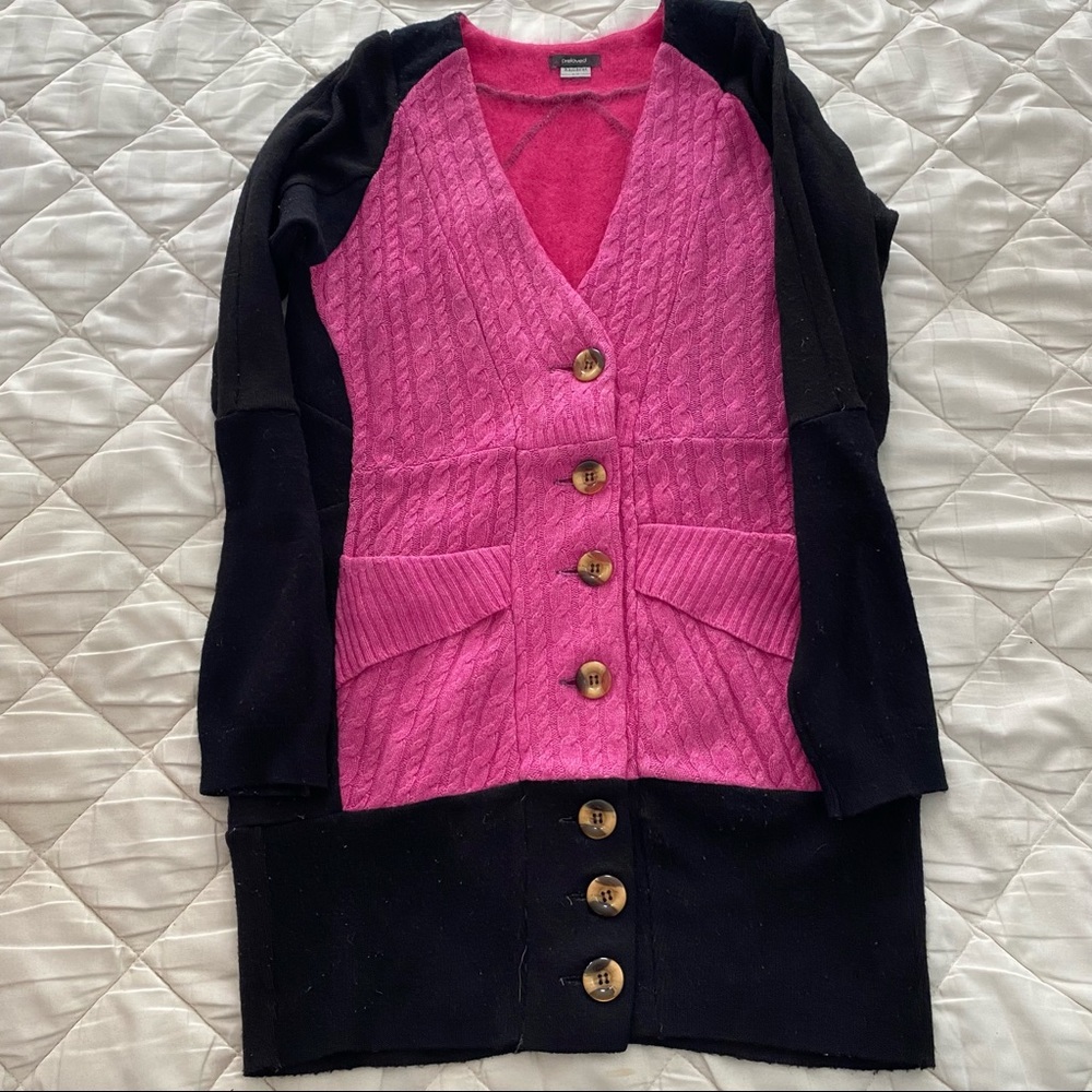 Black and Pink Sweater Dress